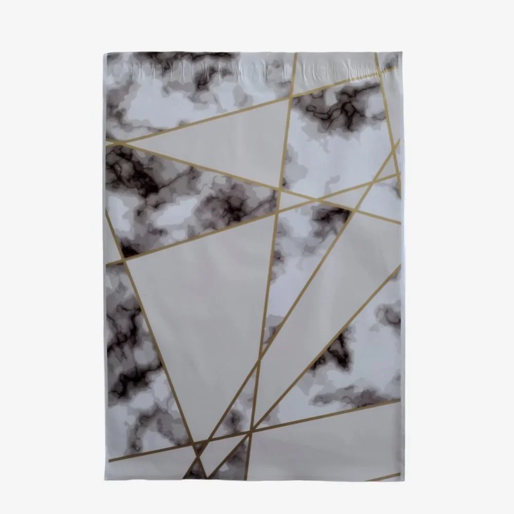 100 Count White Marble 10 x 13 Self Seal Printed Poly Mailers